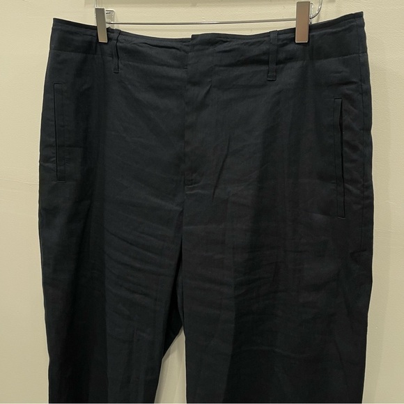 Rag & Bone Linen Blend Navy Blue Crop Trouser Pants Women’s 16 - Picture 3 of 9